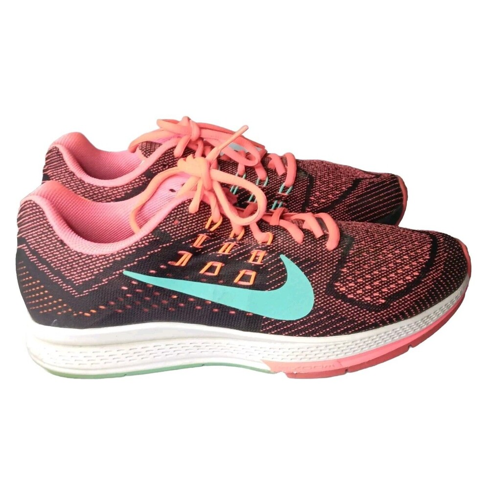 Nike Air Zoom Structure 18 Shoes Women's Size 9.5 Black Hyper Punch Turquoise